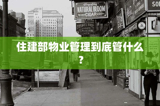 住建部物业管理到底管什么？