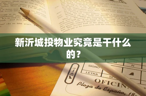 新沂城投物业究竟是干什么的？