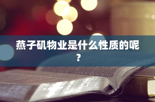 燕子矶物业是什么性质的呢？