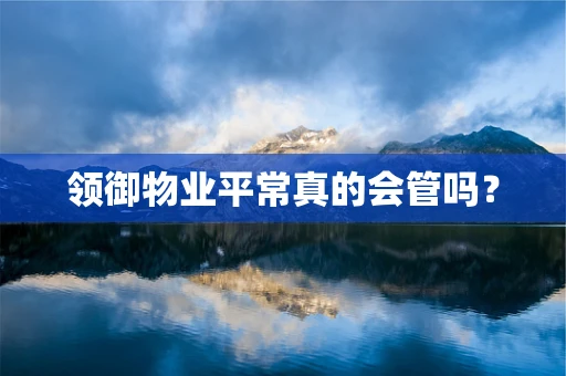领御物业平常真的会管吗？
