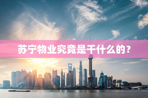 苏宁物业究竟是干什么的？