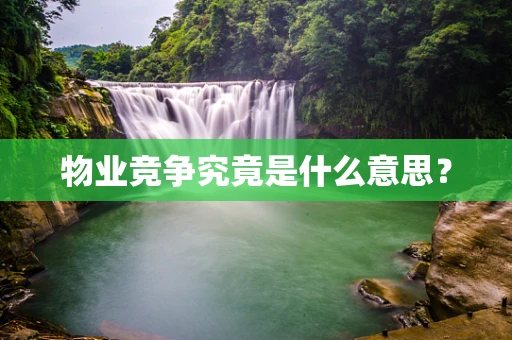 物业竞争究竟是什么意思？