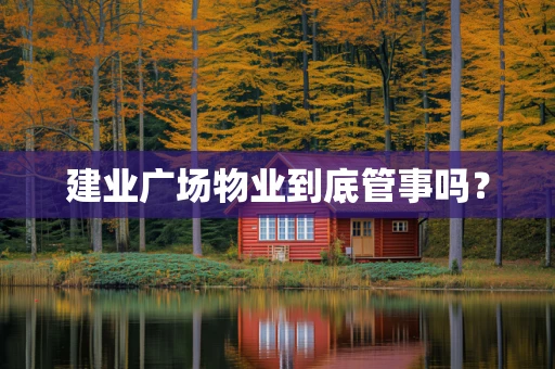 建业广场物业到底管事吗？