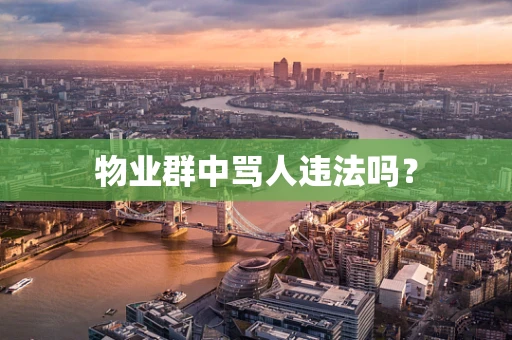 物业群中骂人违法吗？