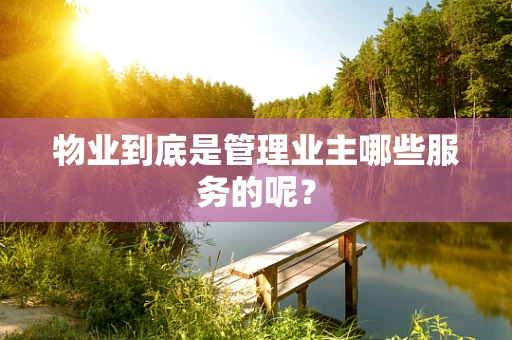 物业到底是管理业主哪些服务的呢？