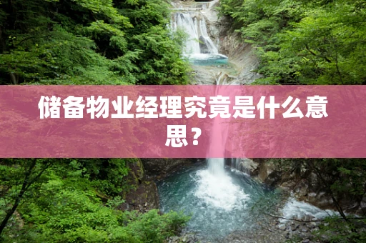 储备物业经理究竟是什么意思？