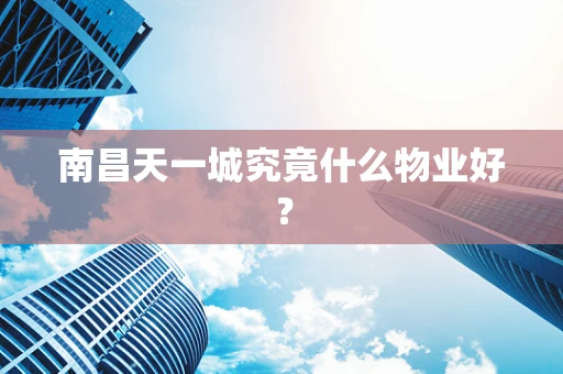 南昌天一城究竟什么物业好？
