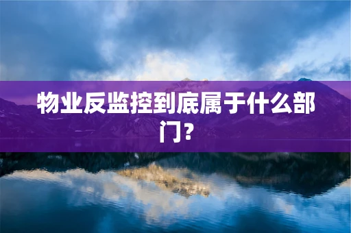 物业反监控到底属于什么部门？