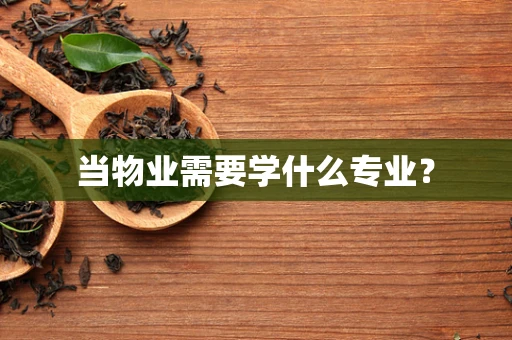 当物业需要学什么专业？