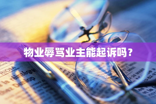 物业辱骂业主能起诉吗？
