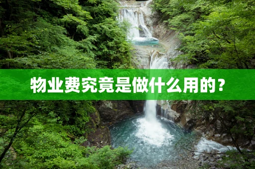 物业费究竟是做什么用的？