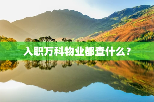 入职万科物业都查什么？