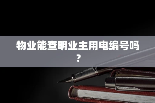物业能查明业主用电编号吗？