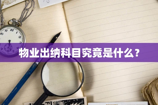 物业出纳科目究竟是什么？