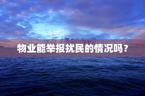 物业能举报扰民的情况吗？