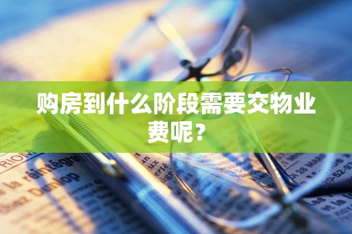 购房到什么阶段需要交物业费呢？